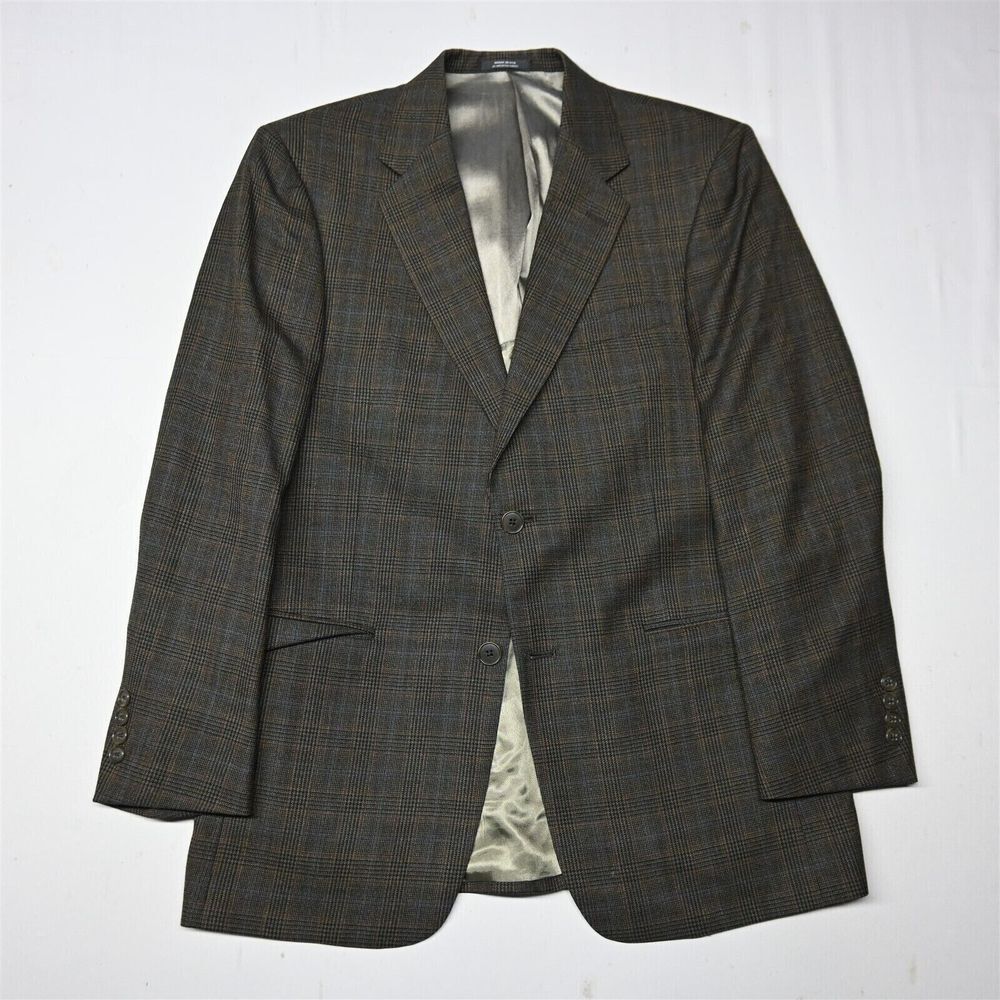Palm Beach 40R USA Made Brown Glenn Check Wool Men Blazer Suit Jacket Sport Coat